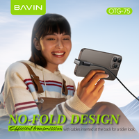 BAVIN OTG75 240W 40Gbps 8K 60Hz Tipe c laki-laki untuk Tipe c perempuan USB 4.0 adaptor konverter pembaca kartu ke Adapter Otg