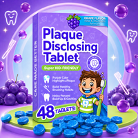 Comprimés révélateurs de plaque dentaire aromatisés aux herbes OEM ODM pour usage domestique, soins anti-caries pour adultes