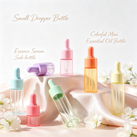 Vente en gros de flacons en verre de couleur arc-en-ciel 5 ml 10 ml 15 ml 20 ml avec compte-gouttes pour huile essentielle