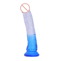 Vibrador de Pene Transparente con Succión, Material Seguro para el Cuerpo, Silicona, Dildo de Goma Artificial, Juguetes Sexuales para Mujer
