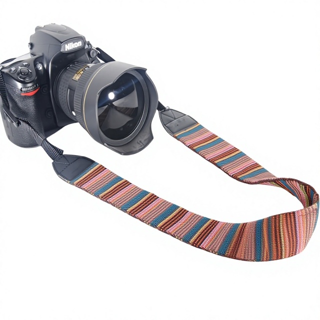 Soft Striped Digital Camera Shoulder and Neck Strap Personalized Camera Sling
