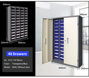 MFTLONG Armoire de <span class=keywords><strong>rangement</strong></span> en <span class=keywords><strong>métal</strong></span> et plastique à 48 tiroirs 600*220*940MM avec porte pour outils de <span class=keywords><strong>rangement</strong></span> pour salon et salle de bain - Product Image 2