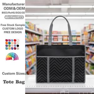 Promotional Recyclable Shopper Eco Friendly Polypropylene PP Tnt Non Woven Fabric Black Reusable Tote Bag for Shopping and Promo