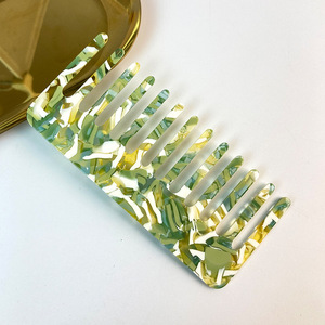 Brosse démêlante à dents larges pour femmes, peigne en fibre acide – Brosse à cheveux antistatique de conception coréenne pour un coiffage lisse - Product Image 3