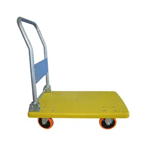 Wbd 400Kg Hevy Tugas Kuning Co-Polypropylene Tahan Lama Platform Tarik Tangan Lipat Trolley