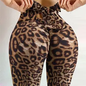 Cheap Leopard Print Sportswear Wholesale Butterfly Print Leggings De Sport Femmes High Elastic Plus Size Women Activewear