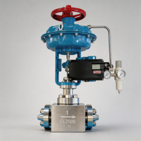 Vanne de régulation intelligente pneumatique avec actionneur numérique et commande 4-20 mA pour gaz et eau basse pression, joint à diaphragme en acier inoxydable