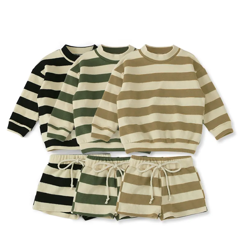 Fashion Toddler Long Sleeve Top + Shorts Two Piece Outfits Kids Summer Clothing Set