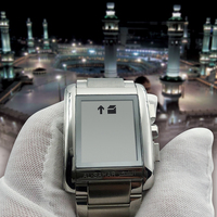 Jam Tangan Kiblat Muslim, Kompas Waktu Azan, Jam Tangan Pintar Kiblat Alfajr, Jam Tangan Sholat Athan, Jam Tangan Pria Persegi Panjang dari Bahan Alloy
