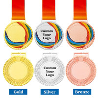 Médailles sportives en métal avec logo personnalisé, prix d'usine, faible MOQ, médaille d'or pour événements scolaires avec ruban personnalisé, livraison rapide