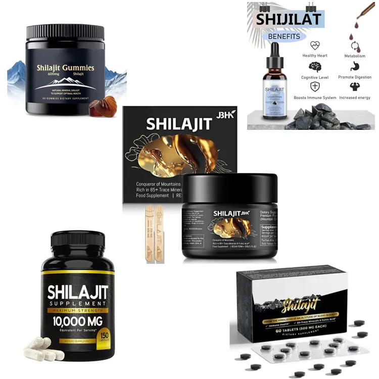 High Quality Himalayan Shilajit Resin Pure 50% Fulvic Acid Tablets