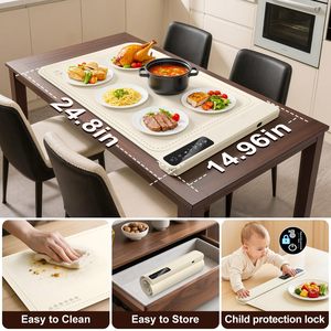 Plaque chauffante carrée en silicone souple pour la maison, avec contrôle de température réglable, design portable, silicone résistant aux taches - Product Image 6