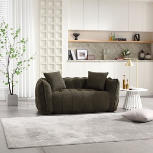 Canapé en tissu résistant aux taches, style minimaliste et luxueux, avec unité de ressorts ensachés, canapé combiné 3 places pour salon - Product Image 1