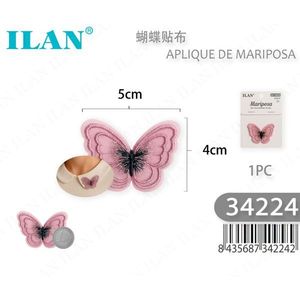 Applique papillon Ilan 5x4cm, patch brodé pour la décoration de vêtements - Product Image 1