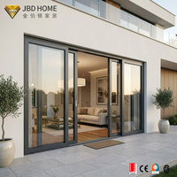 JBDhome Porte coulissante en verre à capteur automatique trempé Porte coulissante en aluminium robuste Porte coulissante personnalisée de haute qualité