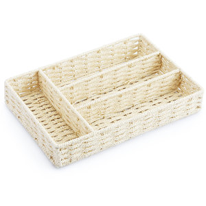 Cesta de almacenamiento de cuerda de papel rectangular sostenible clásica de varios compartimentos para tocador de entrada de oficina mesa de centro - Product Image 6