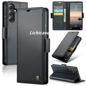 Lichicase Factory Wholesale PU Leather Wallet Kickstand Case For Samsung S23 FE Mobile Phone Cover With Card Slot