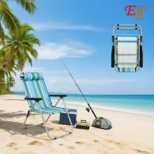 Set di 6 Sedie da Spiaggia Pieghevoli con Telaio in Alluminio e Tessuto Oxford 22x29x37,5 Pollici per Campeggio, Viaggi, Pesca e Attività all'Aperto - Product Image 3
