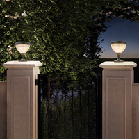 Lampe de jardin la plus populaire Lumière solaire de jardin en aluminium antique Lumières de jardin Lampe à led étanche pour l'extérieur