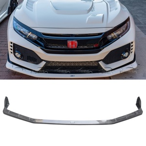 M Style Auto Carbon Fiber Chin Spoiler Wing <b>Splitter</b> Front Bumper Lip for Honda Civic FK8 Type R 2016+ - Product Image 2