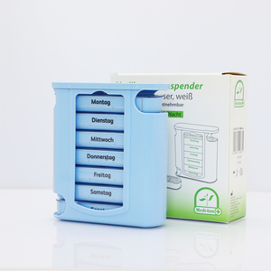 Rectángulo <span class=keywords><strong>7</strong></span> días pastillero caja cuatro rejilla a prueba de fugas medicina vitamina caja organizador antiarañazos bajo MOQ - Product Image 5