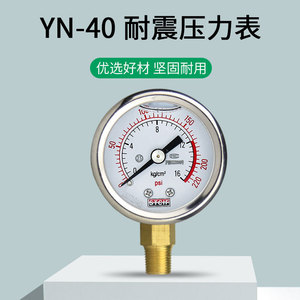 Yn-40 เกจวัดแรงดันแบบทนแรงกระแทก 40 มม. เหล็กคาร์บอน Pt1/8 1.0Mpa Radial Stcif เซี่ยงไฮ้ เทียนชวน - Product Image 5