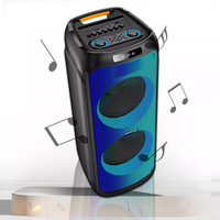 120W Double 12 Pouces Portable DJ Blue-Tooth Haut-Parleur Extérieur avec Lampe de Poche avec Longue Distance Blue Tooth Range