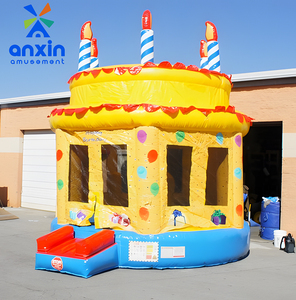 Castillo Inflable Personalizado con Tobogán, Diseño de Pastel de Cumpleaños, PVC, con Garantía de 3 Años, Venta Directa de Fábrica - Product Image 1