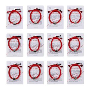 El Hilo Rojo <b>Red</b> Hand Woven Rope Stainless Steel Charm <b>Bracelet</b> Set For Women 12pcs Fashion Gift Jewelry - Product Image 2