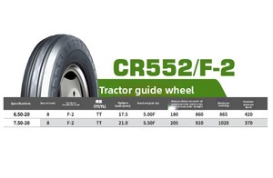 Ban Traktor Depan Pola CR552/F-2 F-2, Roda Pemandu Pertanian 6.50-20 7.50-20 untuk Traktor Pertanian - Product Image 3