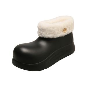 Hiver nouvelle arrivee style bottes de neige femmes couleur pure casual chaussures rembourrées en coton polaire doublé épaissi chaleur tech bottes - Product Image 5