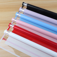 Papier d'emballage pour bouquet de fleurs en cellophane OPP imperméable avec bordure simple, style coréen, vente en gros