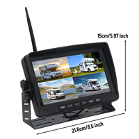 7 pouces numérique sans fil quatre vues AHD DVR moniteur 256G sans fil rétroviseur 1080P RV système de caméra de recul