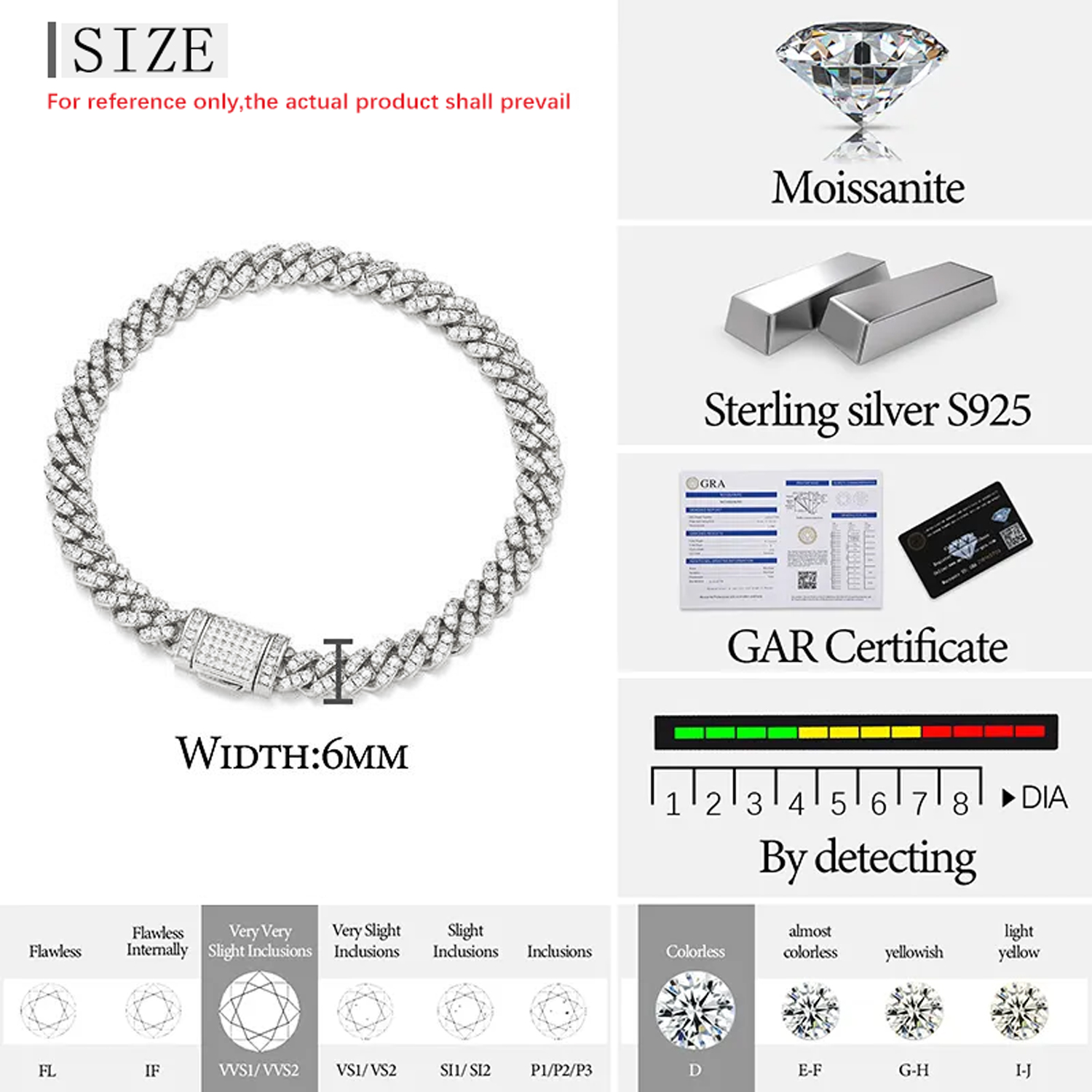6mm-silver-1 row stone
