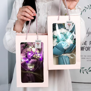 新しいフラワーボックスセットゴールドフォイルローズフラワーバレンタイン母の日ギフト<span class=keywords><strong>2025</strong></span>オーナメント卸売売れ筋ローズソープブーケ - Product Image 3