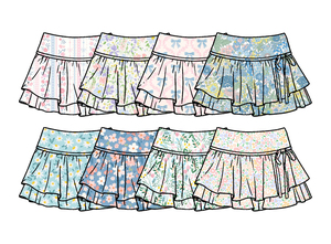 Ropa Deportiva Floral Personalizada para Niñas, Falda con Volantes, Pantalones Cortos de Spandex/Poliéster de Secado Rápido, Casuales, para Tenis, Yoga y Juego - Product Image 2