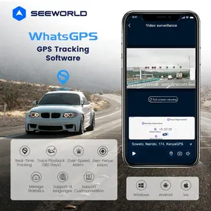 SEEWORLD V5 خفية سهلة التركيب مرآة داش كاميرا GPS تتبع 4G LTE جهاز تسجيل فيديو رقمي للسيارات المقتفي مع الروبوت APP