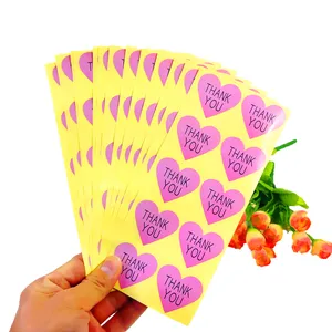 100 pz/pacco Rosa Cuore GRAZIE Sigillo di Adesivo FAI DA TE Multifunzione Regalo di imballaggio Autoadesivo Della Decorazione Etichetta Regalo Sticker Per La Cerimonia Nuziale
