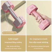 Mancuernas KAIS/Kangais KAIS-008 para Mujeres, Equipo de Fitness para el Hogar, 2 kg por Par, Nuevas con Revestimiento de Goma, Compactas para Jóvenes, Ejercicios de Core y Abdominales