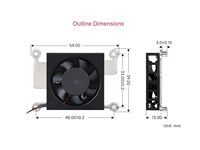 Kipas Pendingin AISmartgoo Raspberry Pi CM5, 500010% RPM, 5V, 54x39x13mm, Kompatibel Desktop/Radiator