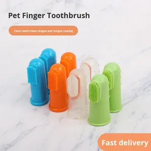 Commercio all'ingrosso eco-friendly in Silicone Pet forniture spazzolino da denti per cani e gatti pulizia orale Finger Cover gatto spazzolino da denti - Product Image 2