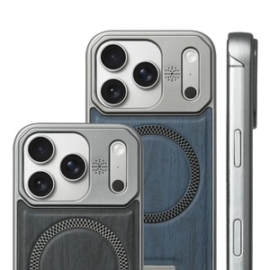 Funda de Teléfono de Cuero PU con Textura de Madera Avanzada para iPhone 17 12 13 Pro Max 14 15 16 Plus 17 Air, Ultrafina, Sin Marco, Antigolpes - Product Image 1