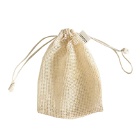 Produit réutilisable en coton biologique Sac en filet pour fruits et légumes Sac en filet écologique Sac à provisions réutilisable