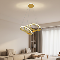 Lustre LED moderne de luxe doré avec télécommande, 3 couleurs, luminaire suspendu pour salle à manger, îlot de cuisine, bureau à domicile