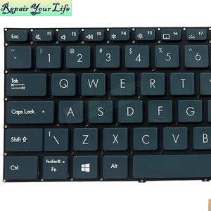 คีย์บอร์ดแล็ปท็อปแบบมีไฟพื้นหลังสีเทาสำหรับ Asus Zenbook Pro Duo แป้นพิมพ์ <span class=keywords><strong>UX581GV</strong></span> UX581G เปลี่ยนโดยไม่มีกรอบ - Product Image 2