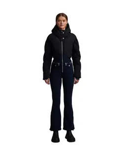 New Style Women Snow Wear Stretch Slim Fit Winter Ski Jumpsuit Women Waterproof Hood One Piece Snowsuit