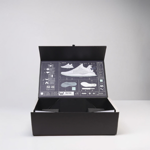 2023 Nhà Sản Xuất Giá Thấp Bán Buôn Cứng Nhắc Sang Trọng Các Tông Màu Đen Giấy Gấp Từ Giày Hộp Bao Bì Cho Giày - Product Image 1