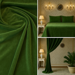Tissu d'ameublement en velours de coton vert mousse pour canapé, chaise, meubles, largeur 43 pouces, tissu doux et durable vendu au mètre - Product Image 3