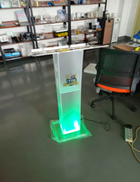 Atril de acrílico transparente con iluminación LED, plataforma de acrílico, podio, atril de acrílico con iluminación LED
