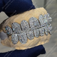 Grillz personnalisés pour lune de miel, pour dents supérieures et inférieures, 6 8 10 12, en Argent S925, Or rose 9K 14K 18K, Moissanite, style Iced Out, pour Hommes et Femmes